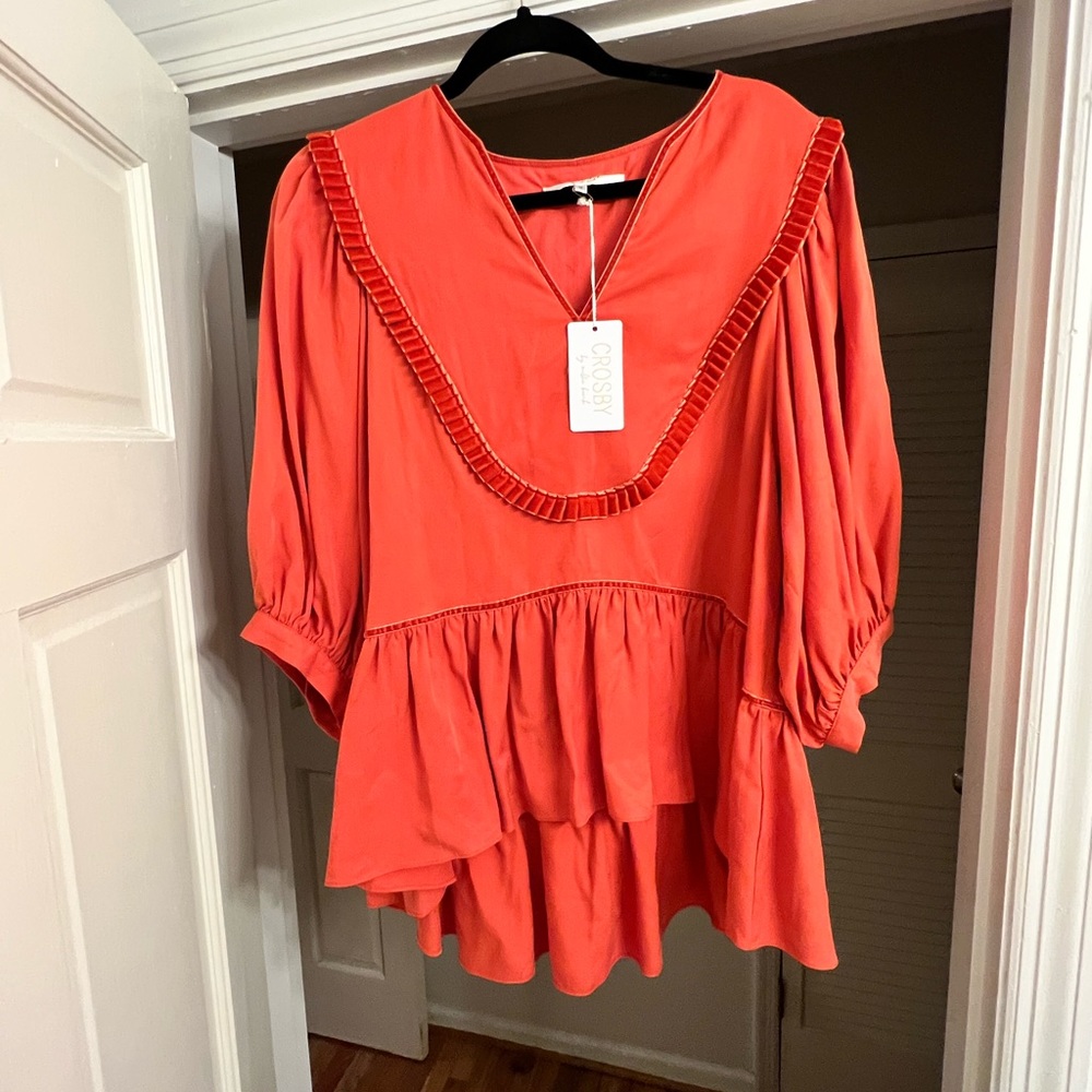 Crosby by mollie Burch orange peplum oversized top